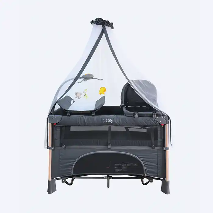 Lit-Parc Bébé Pliable 3-en-1 | Couffin, Table à Langer & Moustiquaire
