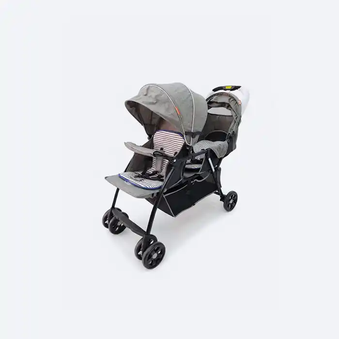Poussette Double Tandem Compacte – Légère, Sécurité Maximale